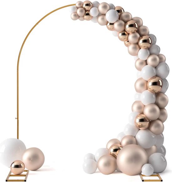 Ronde ballonboog kit, 2,2 m grote gouden metalen trouwboog Ronde ballonboog kit, 2,2 m grote gouden metalen trouwboog