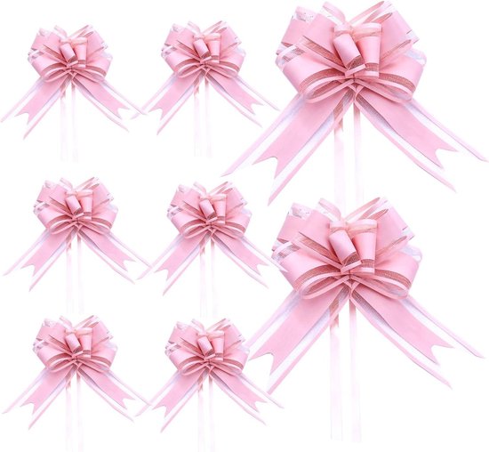 10 Stuks Grote Organza Kerst Trekstrikken - Gouden Decoratieve Strikken Voor Cadeaus En Manden