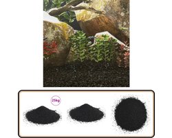 vidaXL Aquariumzand Zwart 25kg - 0,2-2 mm Aquariumzand - Aquarium Grind - Onderwaterlandschap - Vis Aquarium - Decoratieve Aquarium