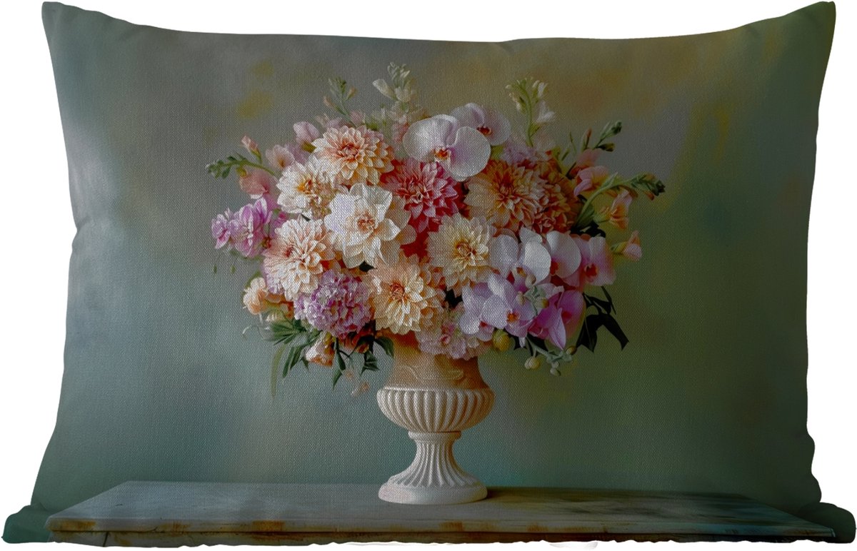Buitenkussens - Tuin - Orchidee - Boeket - Vaas - Bloemen - 50x30 cm