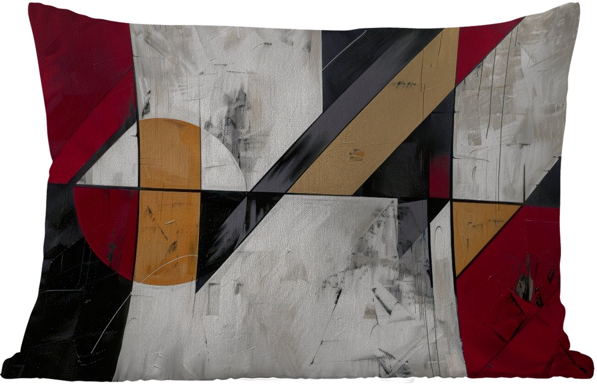 Buitenkussens - Tuin - Modern - Abstract - Geometrisch - Rood - Industrieel - 50x30 cm