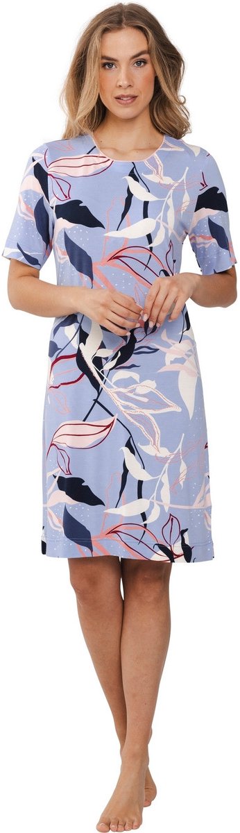 Pastunette Dames Nachthemd Pastunette Premium - Artistic Floral - Ecovero Viscose blauw