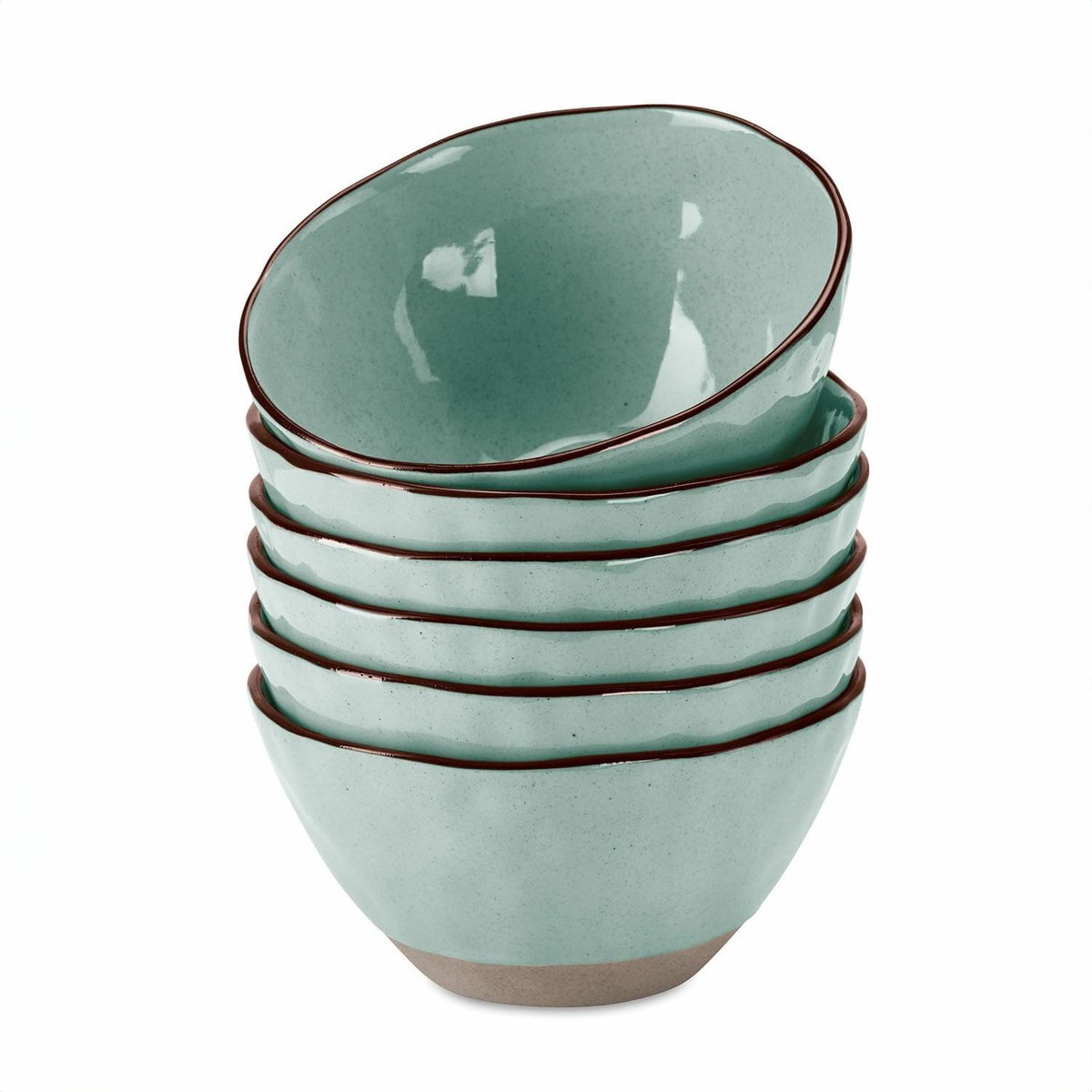 LOBERON Kom set van 6 Biarré turquoise