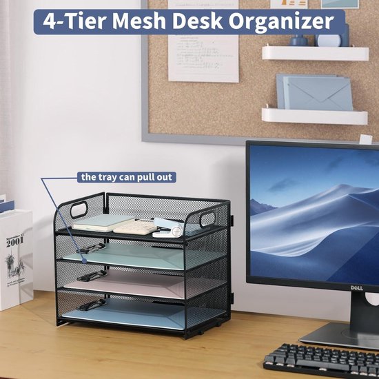 Loobiiny Plateau Organisateur Bureau 7 Niveaux - Casier à Documents A4, Rangement Vertical Robuste