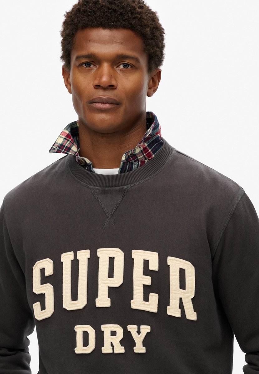 Superdry Vintage Athletic sweatshirt met ronde hals Heren Truien Zwart