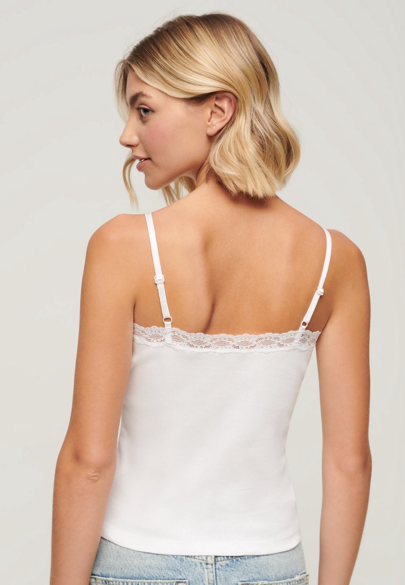 Superdry Essential camitopje met kanten boord Dames Vesten Optic