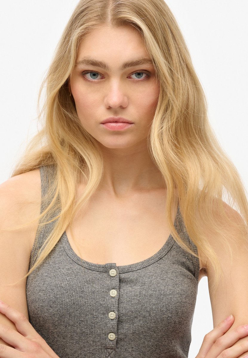 Superdry Athletic Essentials hemdtopje met knopen Dames Vesten Grijs