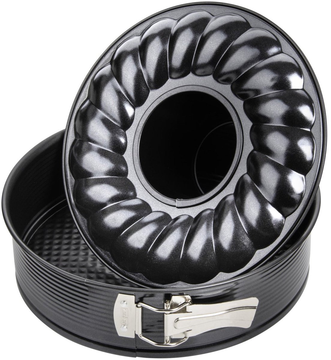 Bakvorm voor taart en savarin met dubbele bodem 26 cm Zenker Black Metallic
