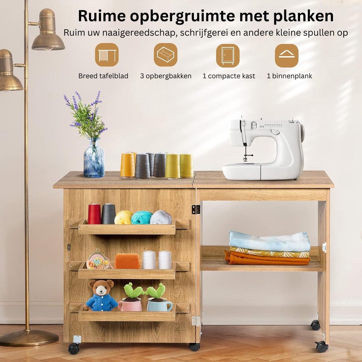 Comfort 7 | Naaimachinetafel Overlock Naaiopslag Naaimachinekast