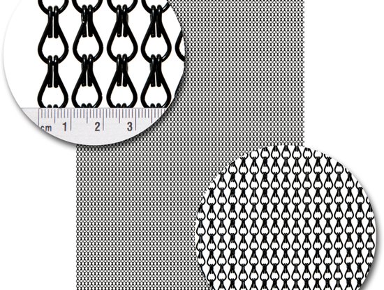 Vliegengordijn Aluminium - 90 x 210cm - Zwart — afbeelding 2