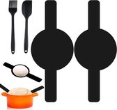 2pcs Silicone Baking Mat for Dutch Oven with Brush and Scraper Pad for Bread Dough (Black)