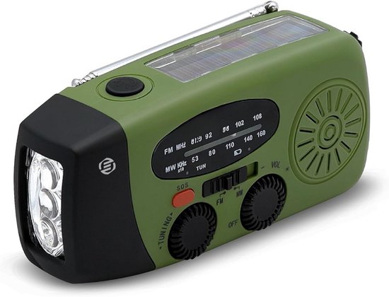 Noodradio - AM/FM/NOAA-radio - Uitgerust met een 7400mWh (2000mAh