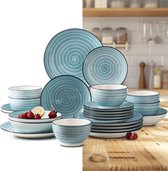 Bol.com Luxe Serviesset – 24 delig – 6 persoons – Porselein - Bordenset – Dinner platen – Dessertborden - Kommen - Mokken - Scha... aanbieding