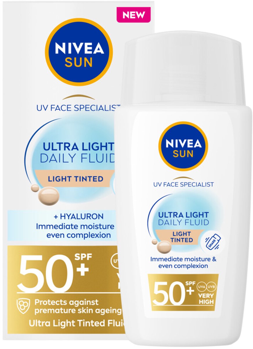 NIVEA Sun UV Face Specialist Ultra Light Daily Fluid Light Tinted SPF 50+ 40 ml
