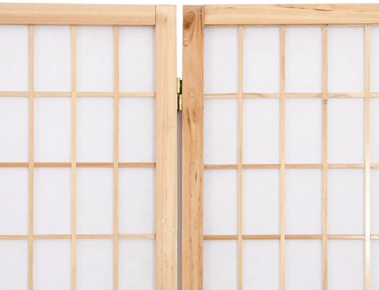vidaXL de séparation de pièce de style japonais - 5 panneaux - 200 x 170 cm - Paravent de confidentialité - Cloison de séparation en bois - Paravent pliable