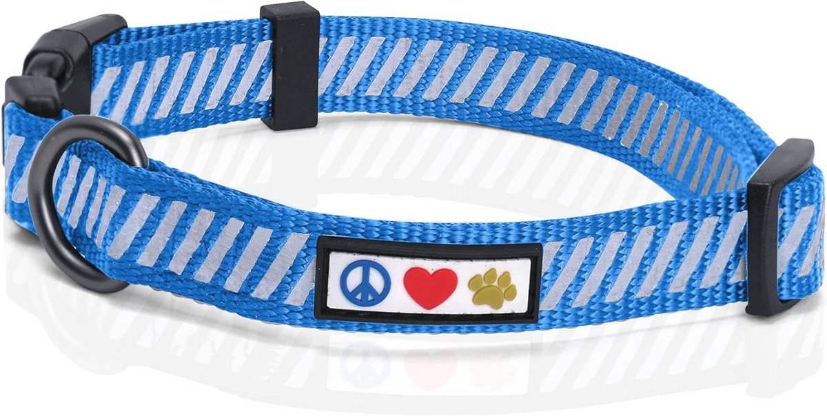Hoogreflecterende hondenhalsband met verkeersband ontwerp - kleine reflecterende harnassen