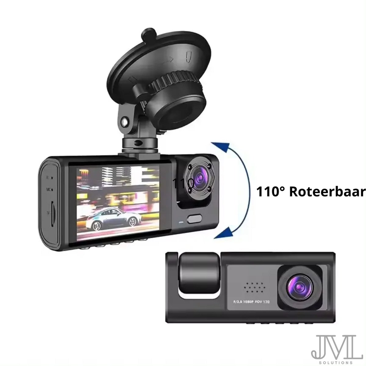 JML Dashcam V3 – Dashcam voor auto - Voor-Achter- en Binnencamera – 2K QHD – Nachtzicht – Parkeerbeveiliging – Loop recording – foto 3
