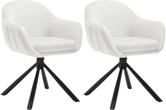 Set van 2 eetkamerstoelen MINA Bouclé gebroken wit Set van 2 eetkamerstoelen MINA Bouclé gebroken wit