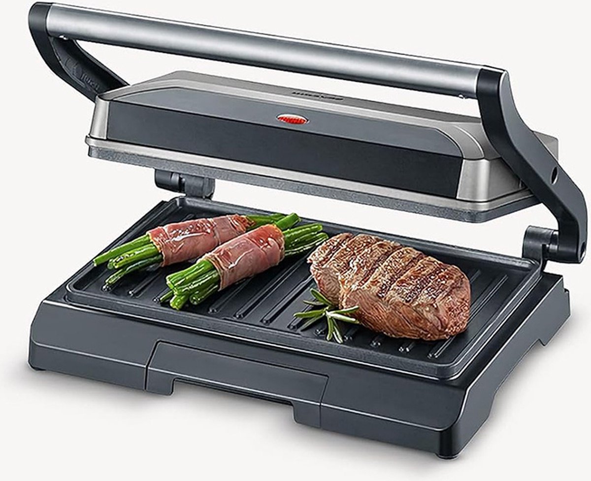 DailySupplies Contactgrill - Tosti Apparaat - Zwart met Zilver thumbnail 6