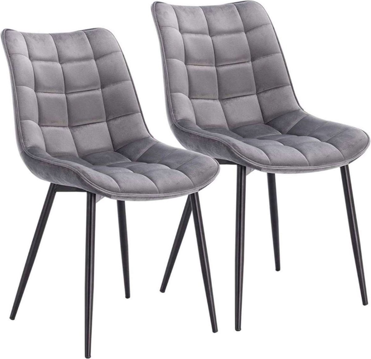 Bolt Edge Eetkamerstoelen - Velvet Lichtgrijs - Kuipstoel - Set van 2, 4 of 6