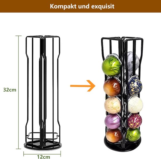 Xavax Koffiecapsulehouder (capsuledispenser voor 40 Nespresso-capsules) capsulestandaard verchroomd