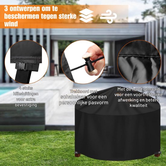 Ronde Tuinmeubelhoes Waterdicht Winddicht Anti UV Heavy