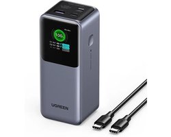 foto van UGREEN Nexode 130W Fast Charge Powerbank met Display 20.000 mAh Grijs