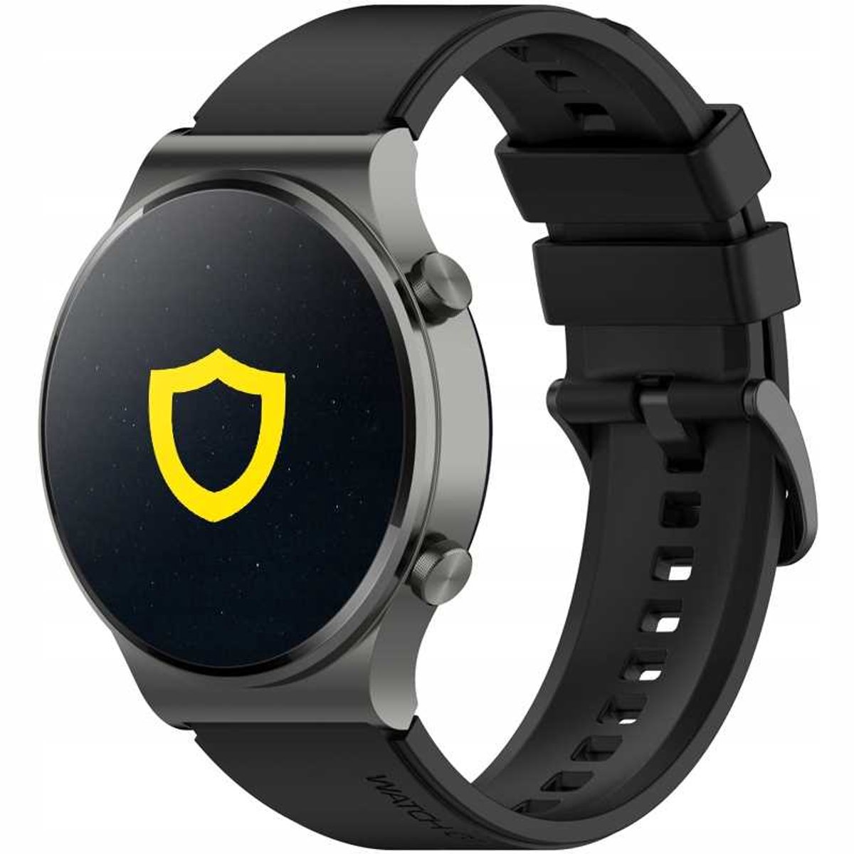 Spacecase Horlogeband 20Mm Zwart Siliconen Band Voor Smartwatch