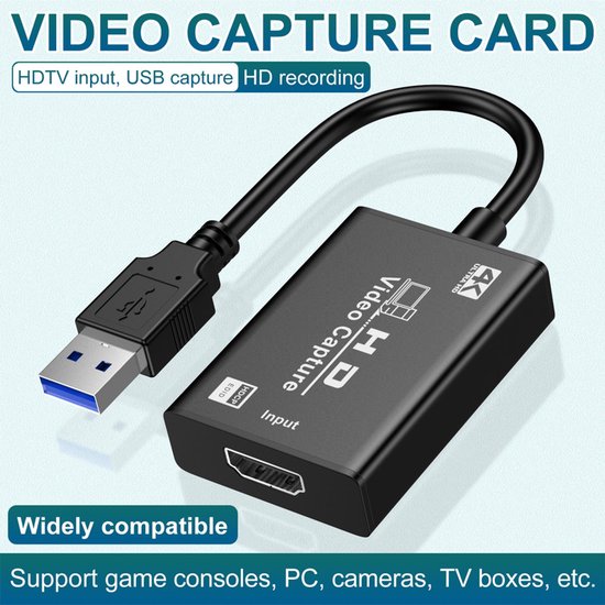 Carte Capture Vidéo 4K USB 3.0 HDMI - Enregistreur Streaming 1080p/60fps Live Audio Vidéo Ultra HD