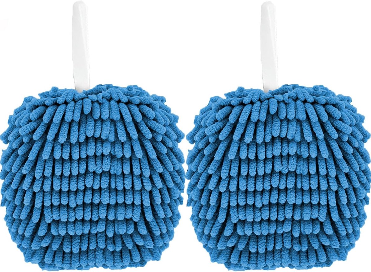 Goedkoopste Set van 2 Chenille Handdoekballen - Zachte, Opknopbare Handdrogers voor Keuken en Badkamer