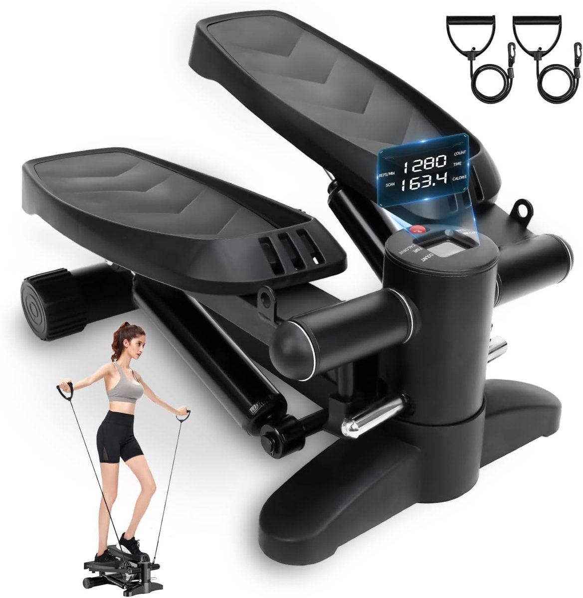 Stepper voor Thuis - Stille Trapklimmer met Weerstandsband voor Cardio en Spiertraining