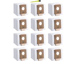 12 stuks stofzuigerzakken geschikt voor Ecovacs Deebot N8/N8 Pro/N8 Pro Plus/N8 Pro Care, OZMO T8/T8 Pure/OZMO T8+, T9/T9+/T9 AIVI, yeedi vac 2 pro/vac max/vac hybrid/yeedi vac station, met reinigingsborstel