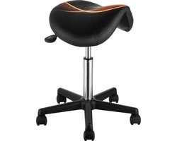 VEVOR 54 x 54 x 51 cm Ergonomische Zadelkruk , 181 kg Draagvermogen ,Verstelbaar & 360° Draaibaar , Vergroot en Verdikt Zadeldek , voor Zadelzit Tandartspraktijken, Salons, Laboratoria