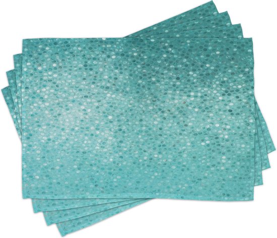 Set de 4 sets de table à pois Blauw et blancs New Bed pour table à manger, tissu lavable avec envers antidérapant