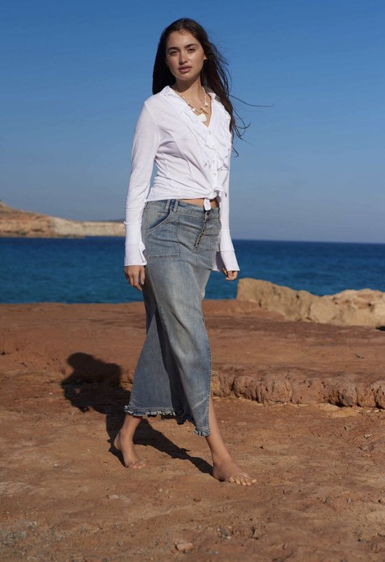 isla ibiza bonita jupe en jean à volants printemps été