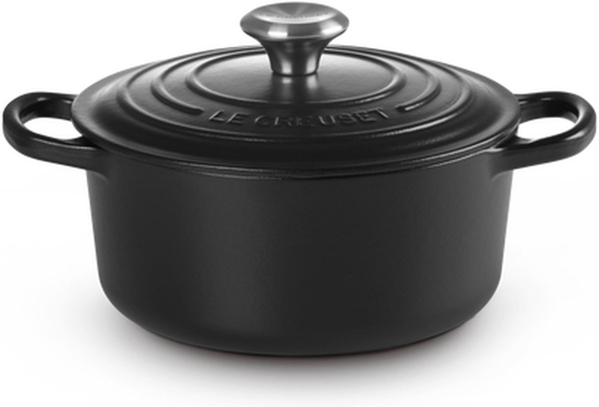 Le Creuset Gietijzeren ronde braadpan Mat Zwart 20cm 2,4l
