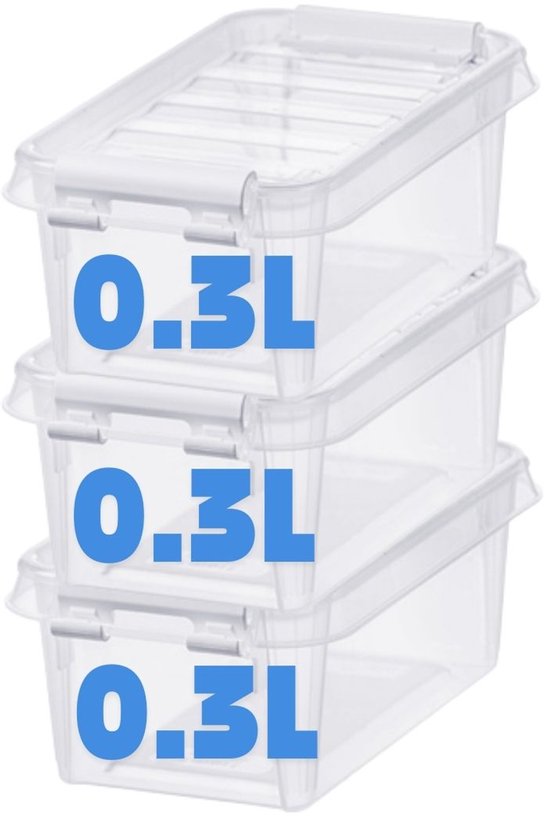 Sunware 6X Q-Line Basket met deksel 0,55 liter voor Q-Line Box 1,3/3,5 liter - 122 x 70 x 83mm - wit/transparant