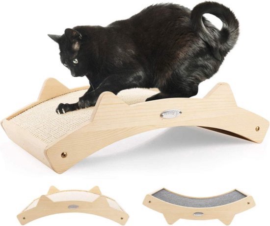 Wandgemonteerde trap voor katten, wandmontage upgrade kat stap plank houten katten trap bord, kat muur houten plank plank voor kat krabpaal trappen en baars voor klimmen en spelen en loungen