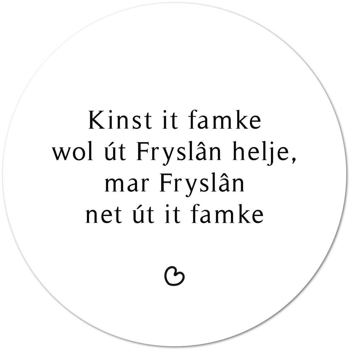 Muurcirkel Frysk Famke - Wit - 30 cm - Krúskes
