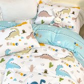 Housse de couette simple 140 x 200 - Dinosaurus - Bonne qualité - Chambre garçon - Enfant - Ado - Adulte