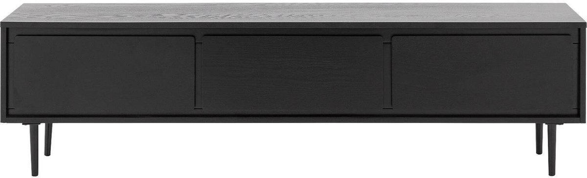 Goossens Tv Meubel Trani, 2 Kleppen 1 Lade 160 Cm Breed - Hout Zwart