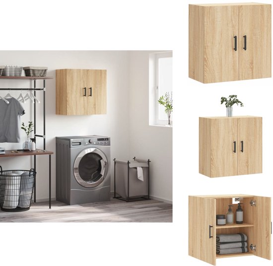 vidaXL Wandkast 101x30x29 cm bewerkt hout artisanaal eikenkleurig