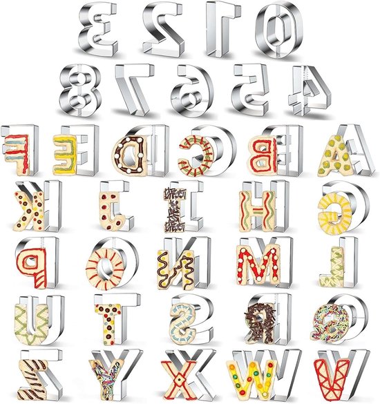 Uitsteekvormen kerstset, 10 stuks, roestvrij staal