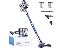 Draadloze Stofzuiger - 220W - 50 min Gebruik - Blauwe Afwerking - Voor Huisdieren & Tapijt - Krachtige Zuigkracht - Stil & Lichtgewicht - Duurzaam & Efficiënt - LED Display - Handzaam & Praktisch