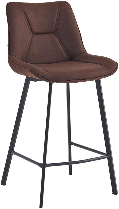 Colenis® - Tabouret de bar Zera - Chaise de bar - Set de 2 - Marron - Microfibre - Microfibre - Industriel
