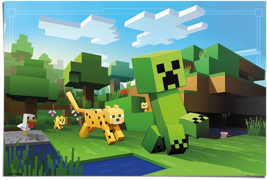 Reinders Poster Minecraft - ocelot chase - 61x91,5cm - Papier - REINDERS