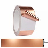 Koperfolietape - 20M koperfolietape - enkele geleider - breedte 50 mm * 20 m * 0,05 mm - Geleidende koperfolie tape enkelvoudige geleider - dubbelgeleider koperfolie tape elektromagnetische