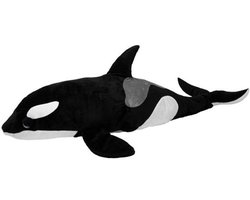 Nature Planet Knuffel orka - pluche - veel details - zwart/wit - 90 cm - knuffeldier