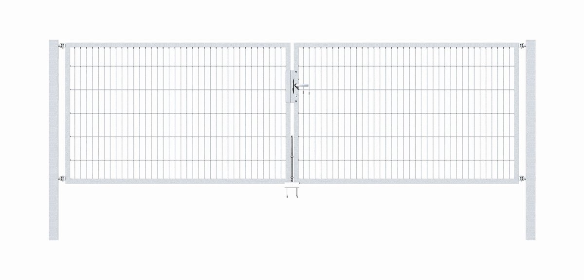 Alberts 648985 Dubbele poort Flexo met toebehoren, thermisch verzinkt, breedte 400 cm, hoogte 120 cm