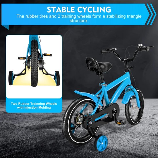 Betaalbare Goederen® Kinderfiets - blauw - jongens - kinderfietsen - kinder fiets - kinderfiets 16 inch - spelen - buitenspelen van Merkloos — afbeelding 3